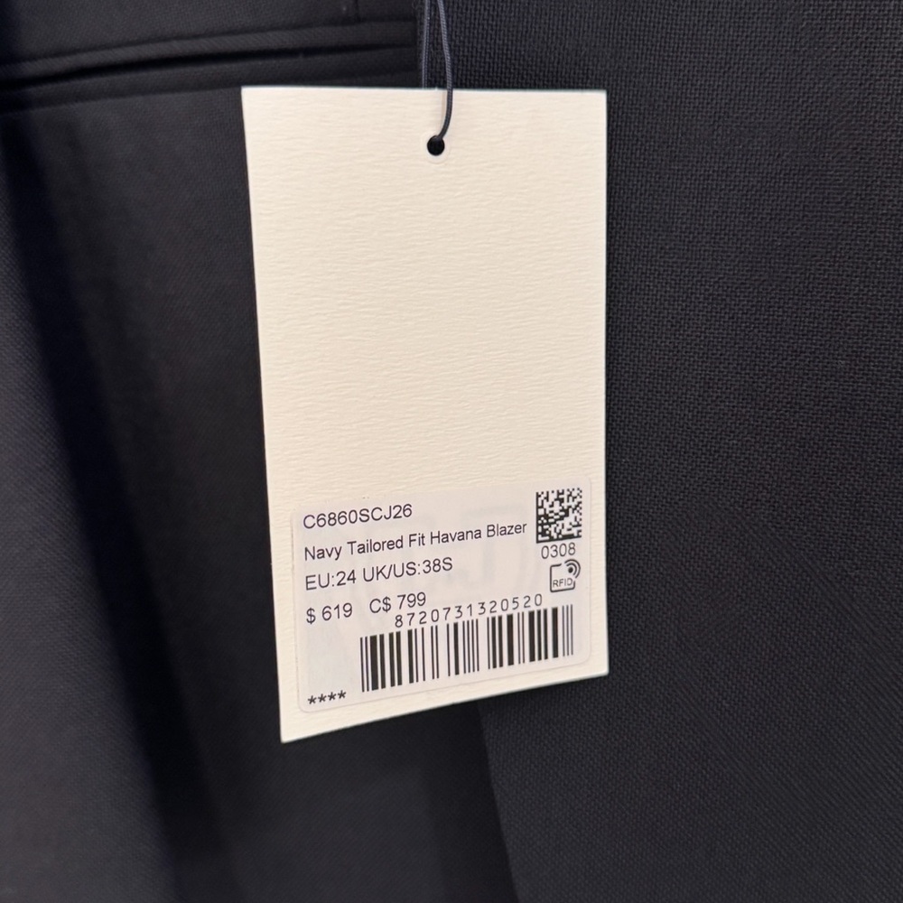 Navy Tailored Fit Havana Suit Jacket - Picture 8 of 8